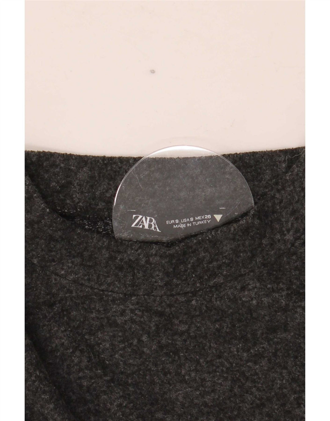 Zara Mujer Top Manga Larga UK 10 Small Gris
