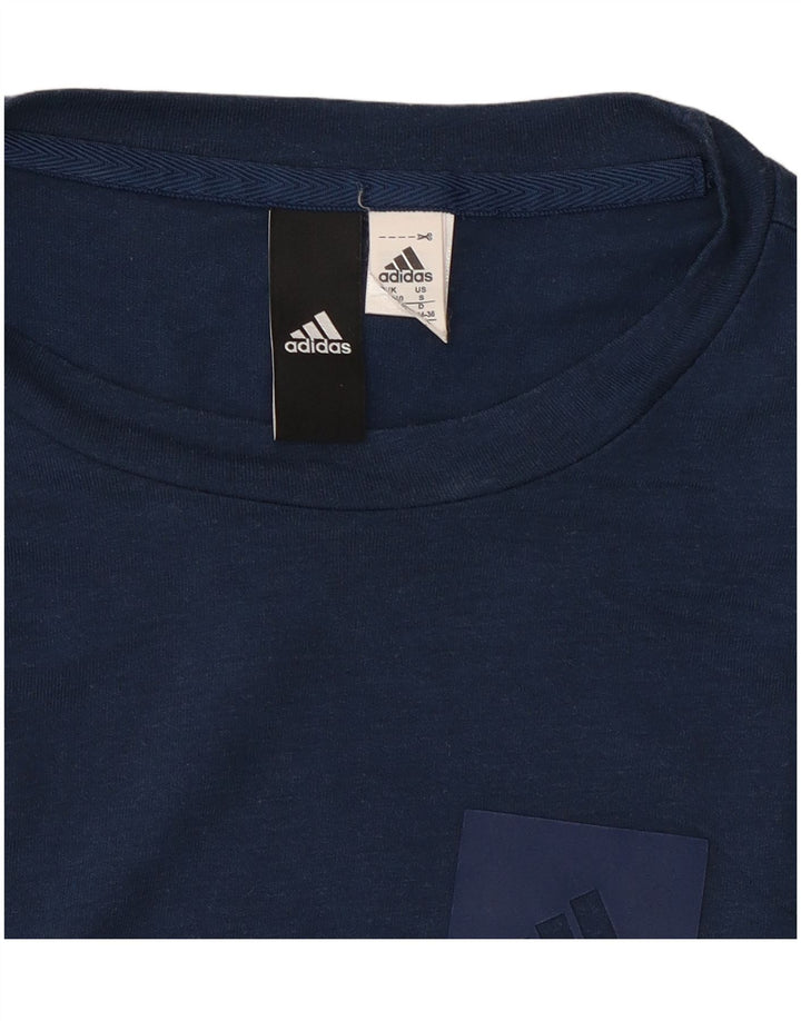Adidas Womens Vest Top UK 8 Small Navy Blue Tie Dye Polyester