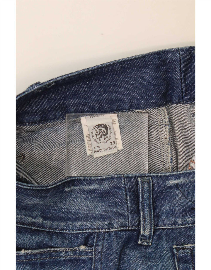 Diesel Womens Distressed Bootcut Jeans W29 L33 Blue Cotton