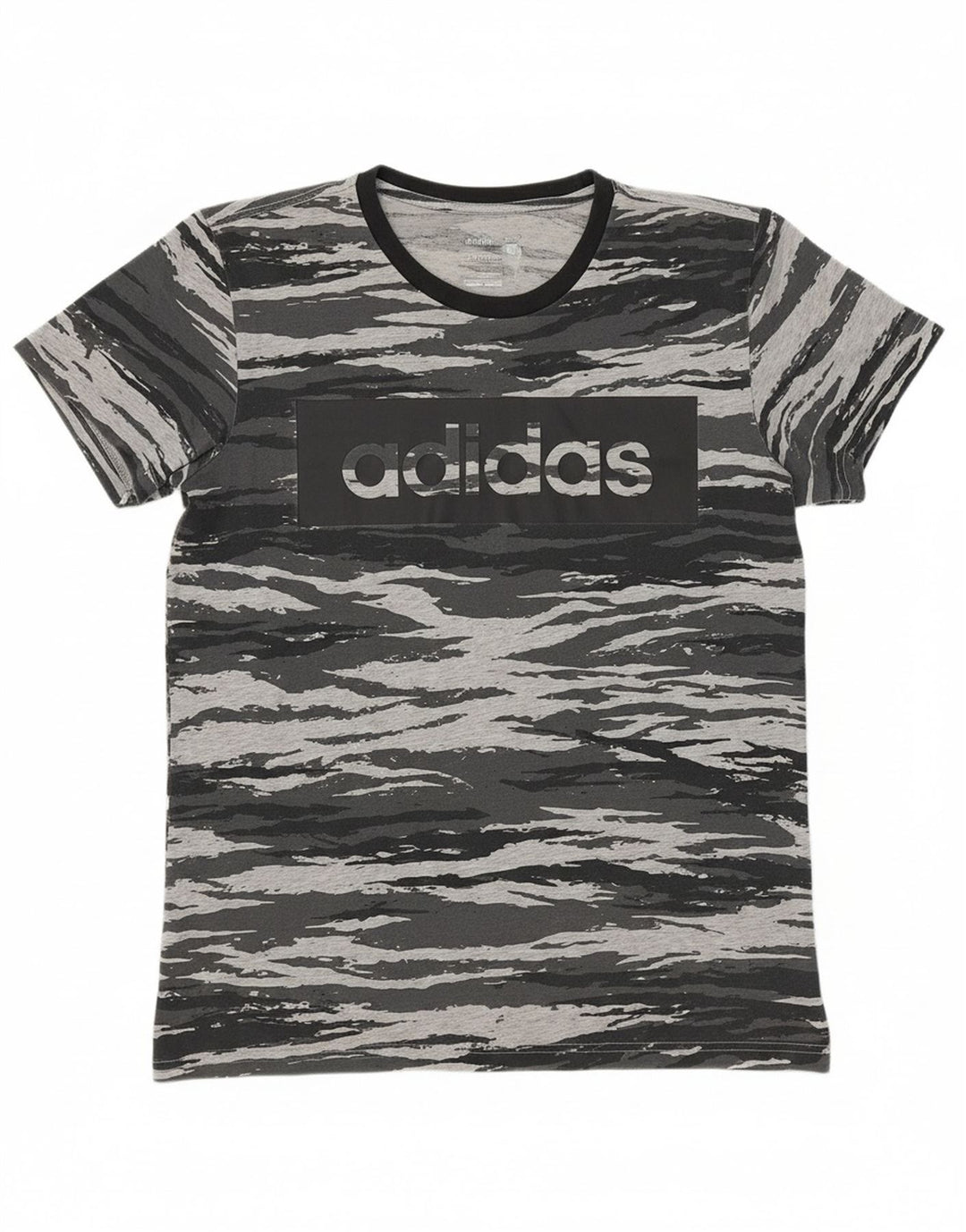 ADIDAS Mens Graphic T-Shirt Top Medium Grey Camouflage Cotton