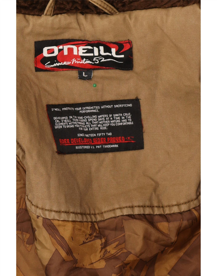 O'Neill Mens Hooded Utility Jacket UK 40 Large Beige Cotton