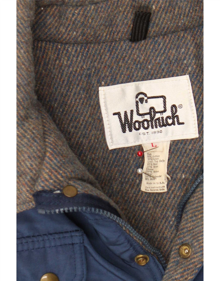 Woolrich Veste Bomber Homme UK 40 Large Bleu Marine Coton