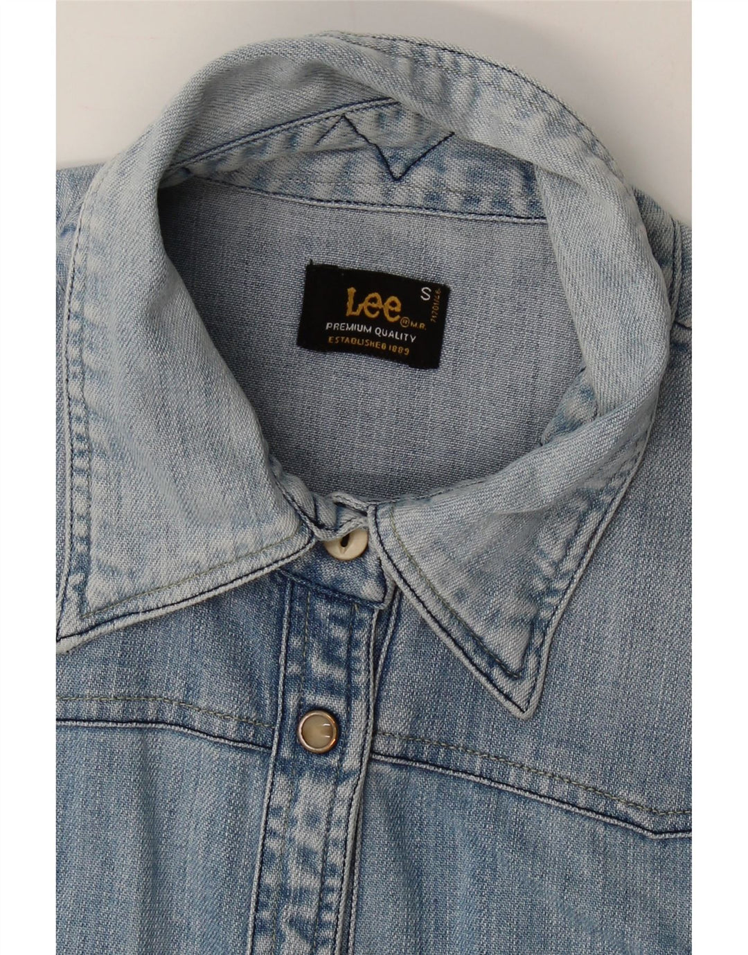 LEE Womens Denim Shirt UK 10 Small Blue Cotton Vintage Lee and Second-Hand Lee from Messina Hembry 