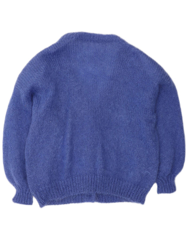 vintage Femme Cardigan Pull UK 16 Grand Bleu