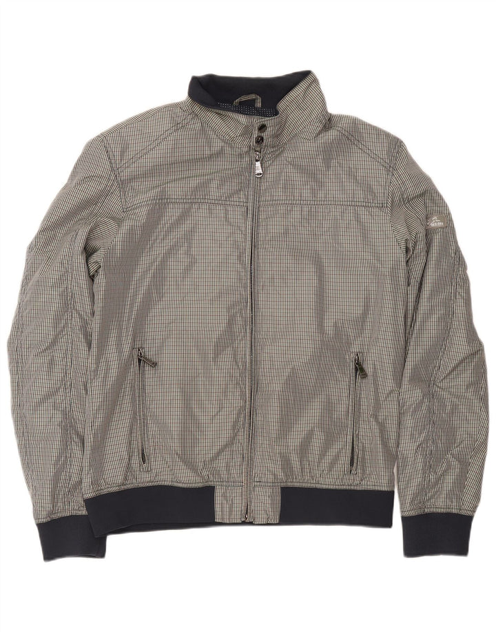 Yes Zee Herren Bomberjacke UK 42 XL Grau kariertes Polyester
