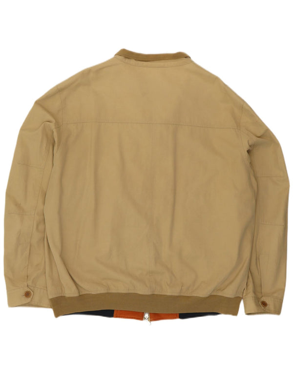 Amerigo Vespucci Mens Bomber Jacket UK 44 2XL Beige Polyester