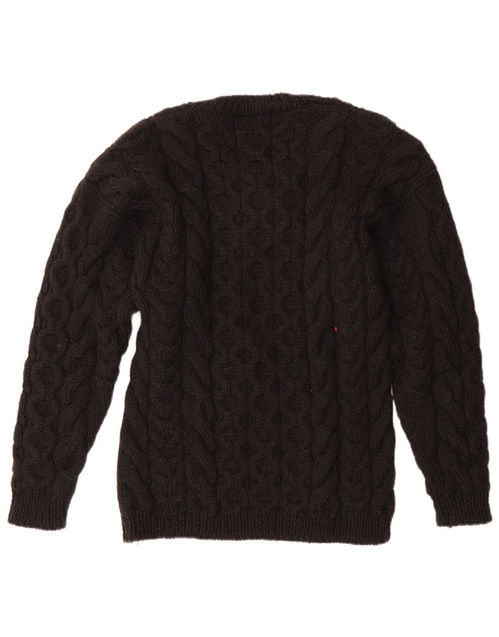 VINTAGE Womens Crew Neck Jumper Sweater UK 12 Medium Black