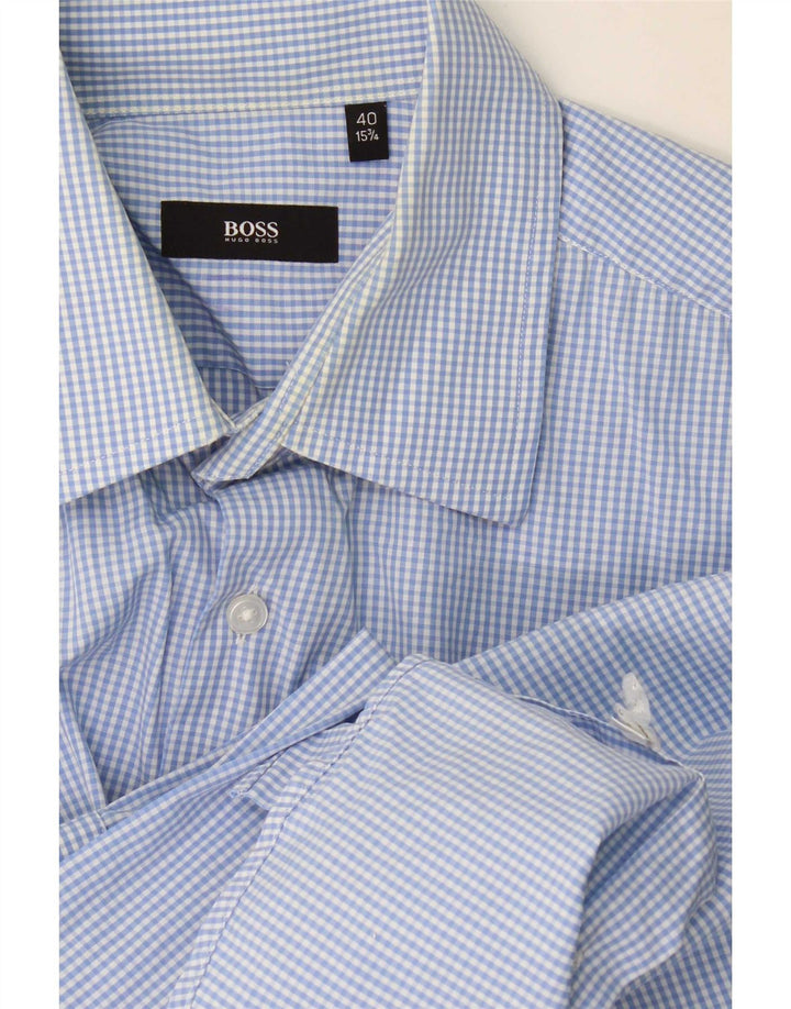 Ανδρικό πουκάμισο Hugo Boss 40 15 3/4 Medium Blue Gingham