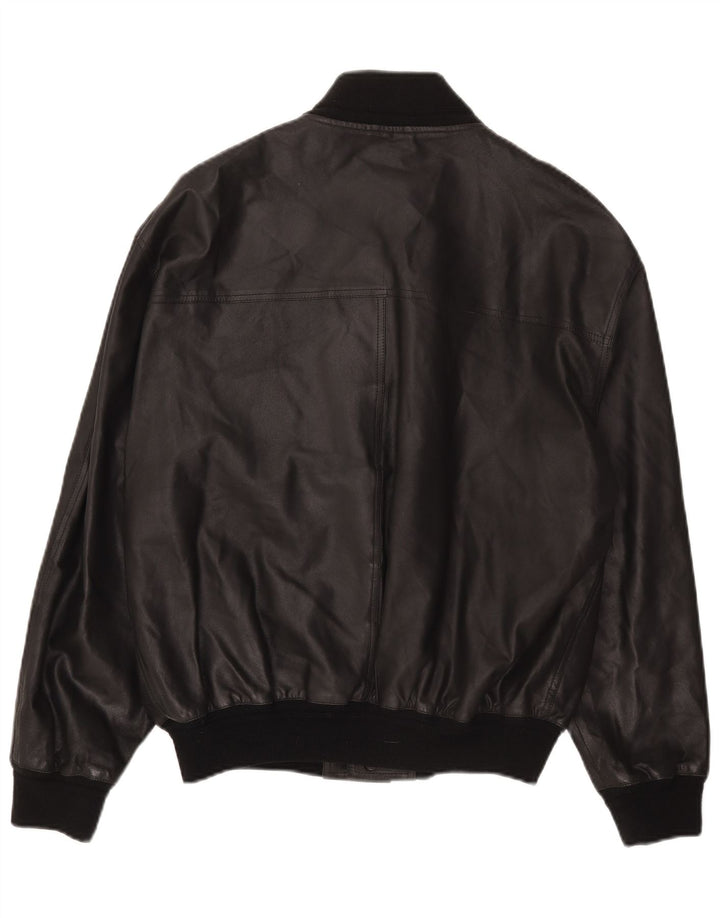 Vintage herre læderjakke IT 48 Medium Sort