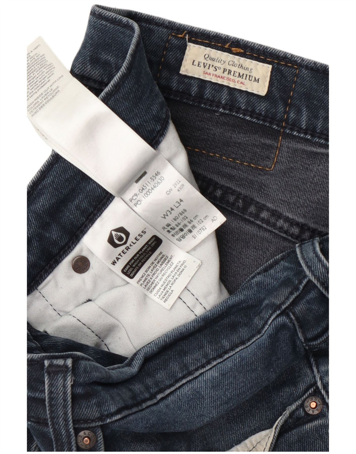 Jeans slim da uomo Levi's W34 L34 cotone blu navy