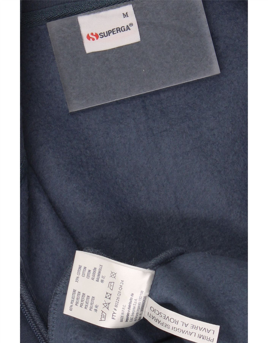 SUPERGA Mens Tracksuit Top Jacket Medium Navy Blue Colourblock Polyester Vintage Superga and Second-Hand Superga from Messina Hembry 