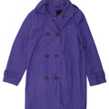 DEBENHAMS Womens Double Breasted Coat UK 20 2XL  Blue Cotton Vintage Debenhams and Second-Hand Debenhams from Messina Hembry 