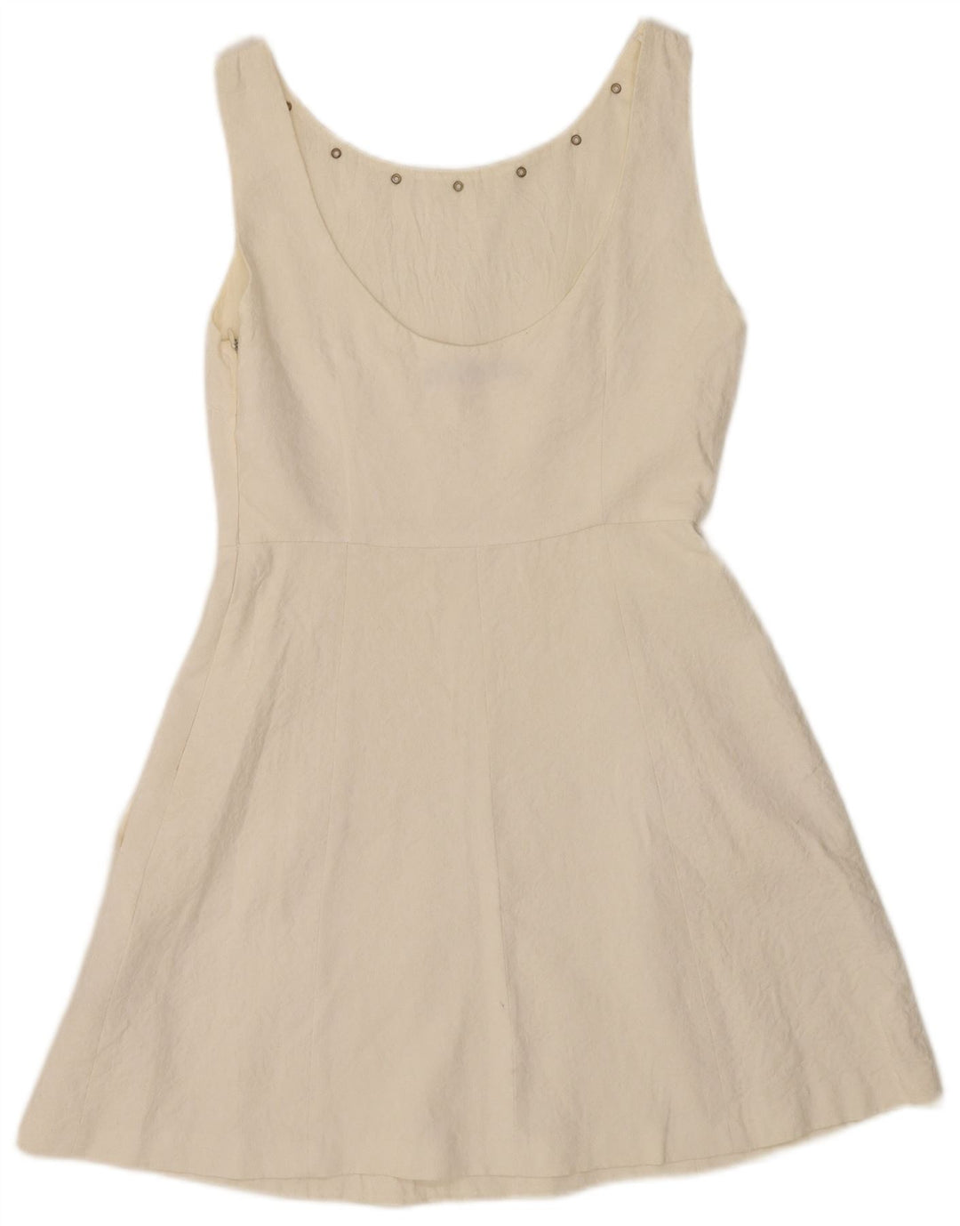 Zara Womens Sleeveless A-Line Dress UK 12 Medium White Viscose