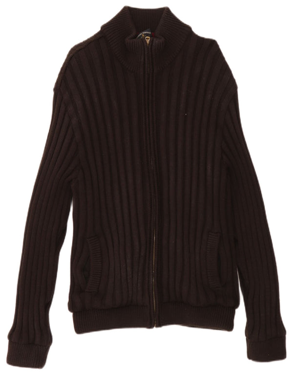 Amerigo Vespucci Cardigan entièrement zippé pour homme Marron moyen