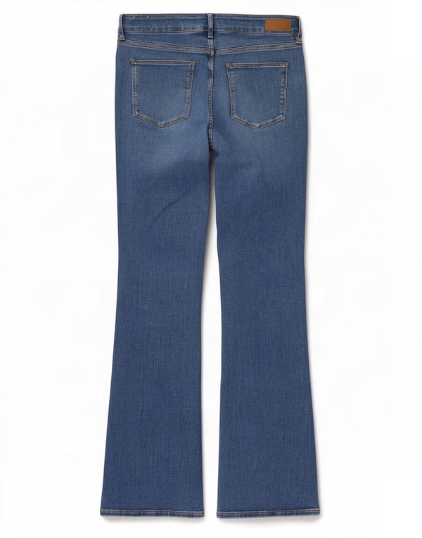 Calça jeans feminina Fat Face Brooke Bootcut Reino Unido 12 médio W30 L31 algodão azul