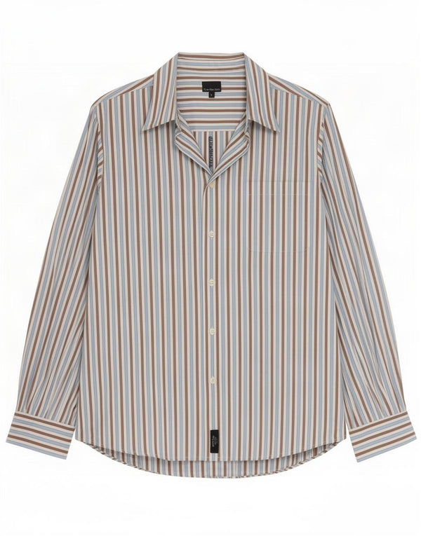 Camicia da uomo Calvin Klein in cotone a righe grandi blu