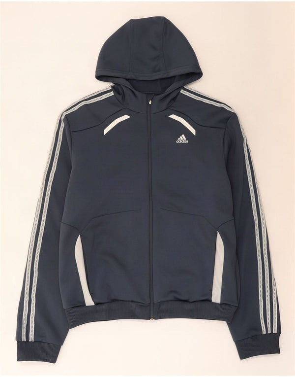 Adidas Mens Climalite cipzáras kapucnis pulóver nagy szürke színû poliészter