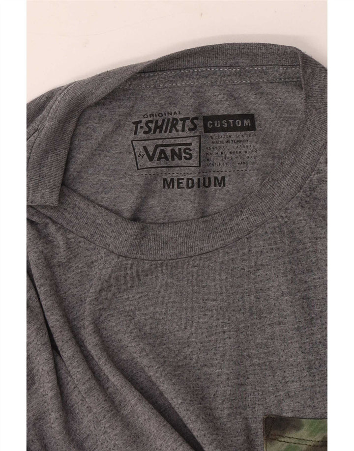 Camiseta masculina Vans Custom Fit Top cinza médio algodão manchado