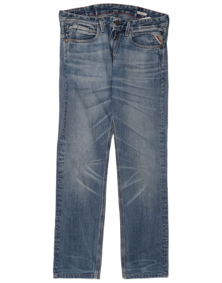 Replay Mens Jeto Slim Jeans W32 L30 Blue Cotton