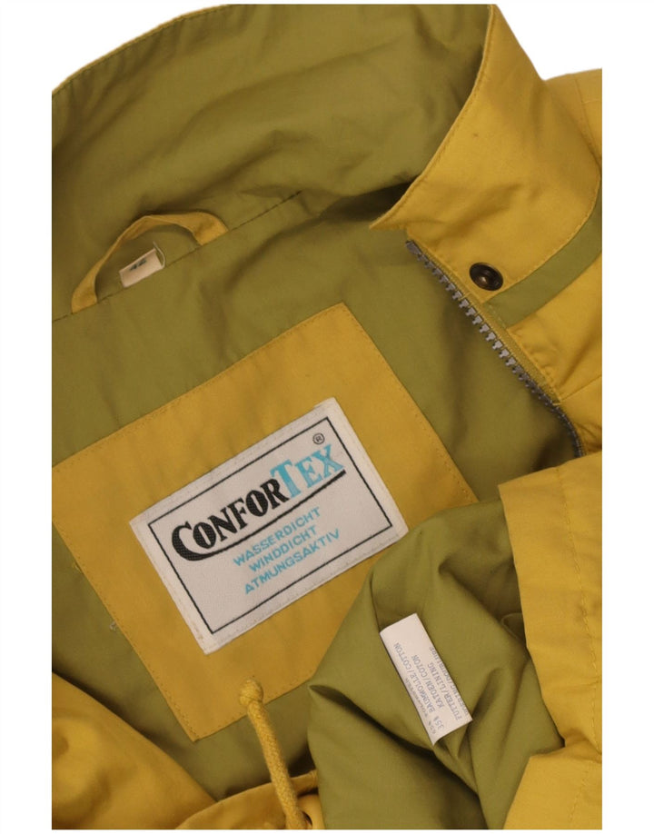 Vintage Womens Oversized Raincoat EU 42 Large Yellow Polyester