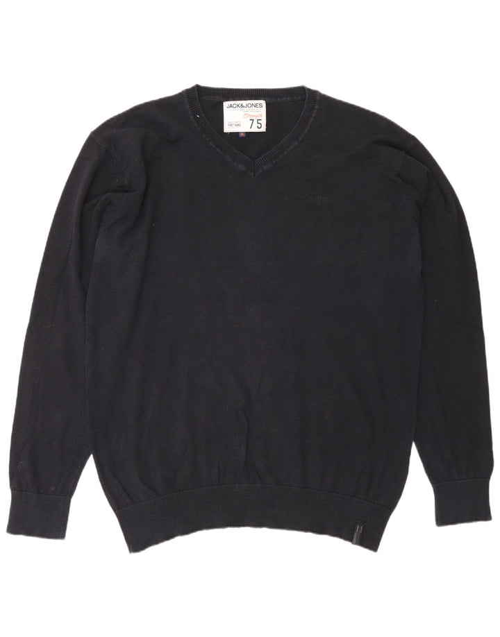 Jack & Jones Mens V-Neck Jumper Sweater XL Navy Blue