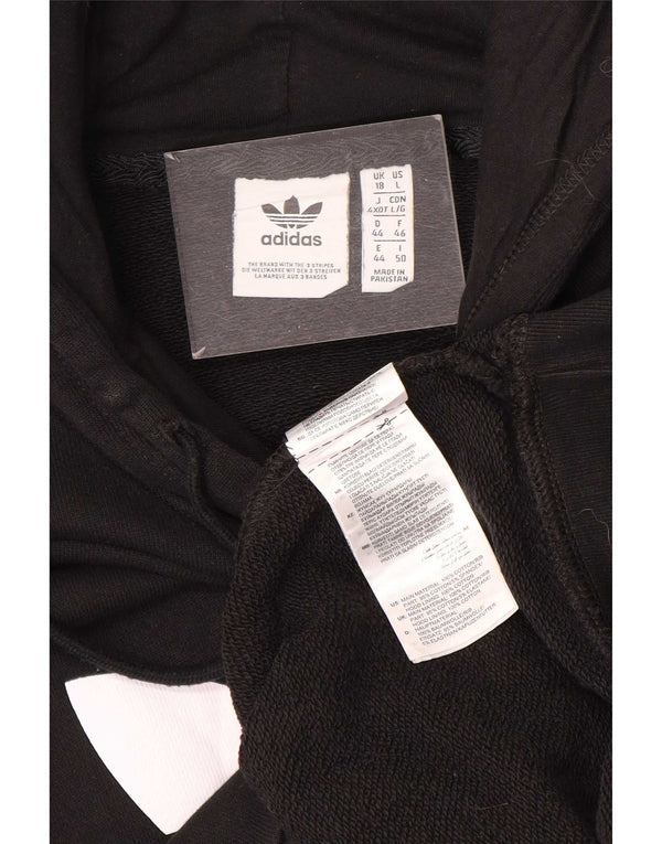 Felpa con cappuccio grafica da donna Adidas UK 18 XL cotone nero