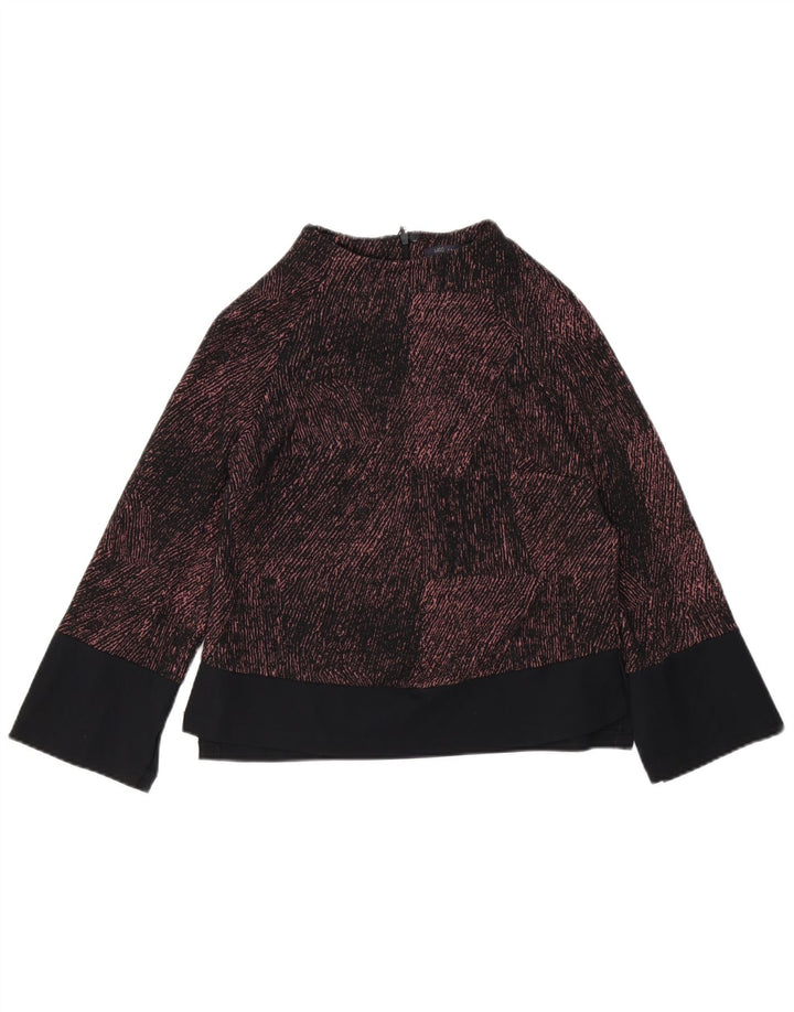 Marks & Spencer Womens Long Sleeve Blouse Top UK 10 Small Black Pinstripe