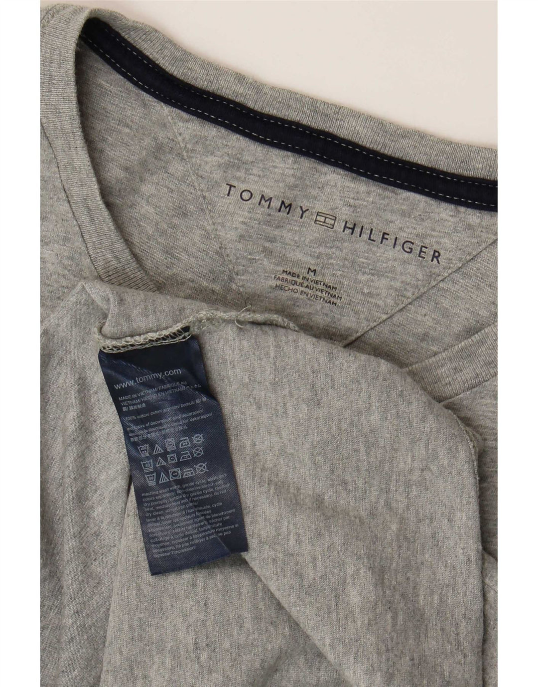 Tommy Hilfiger Mens T-Shirt Top Medium Grey Cotton