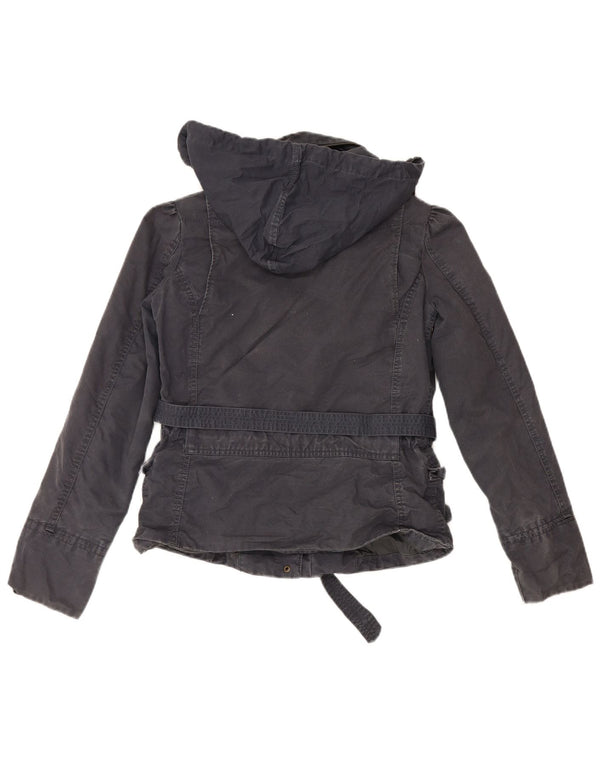 Levi's Womens Hooded Utility Jacket UK 14 Medium Navy Blue Cotton