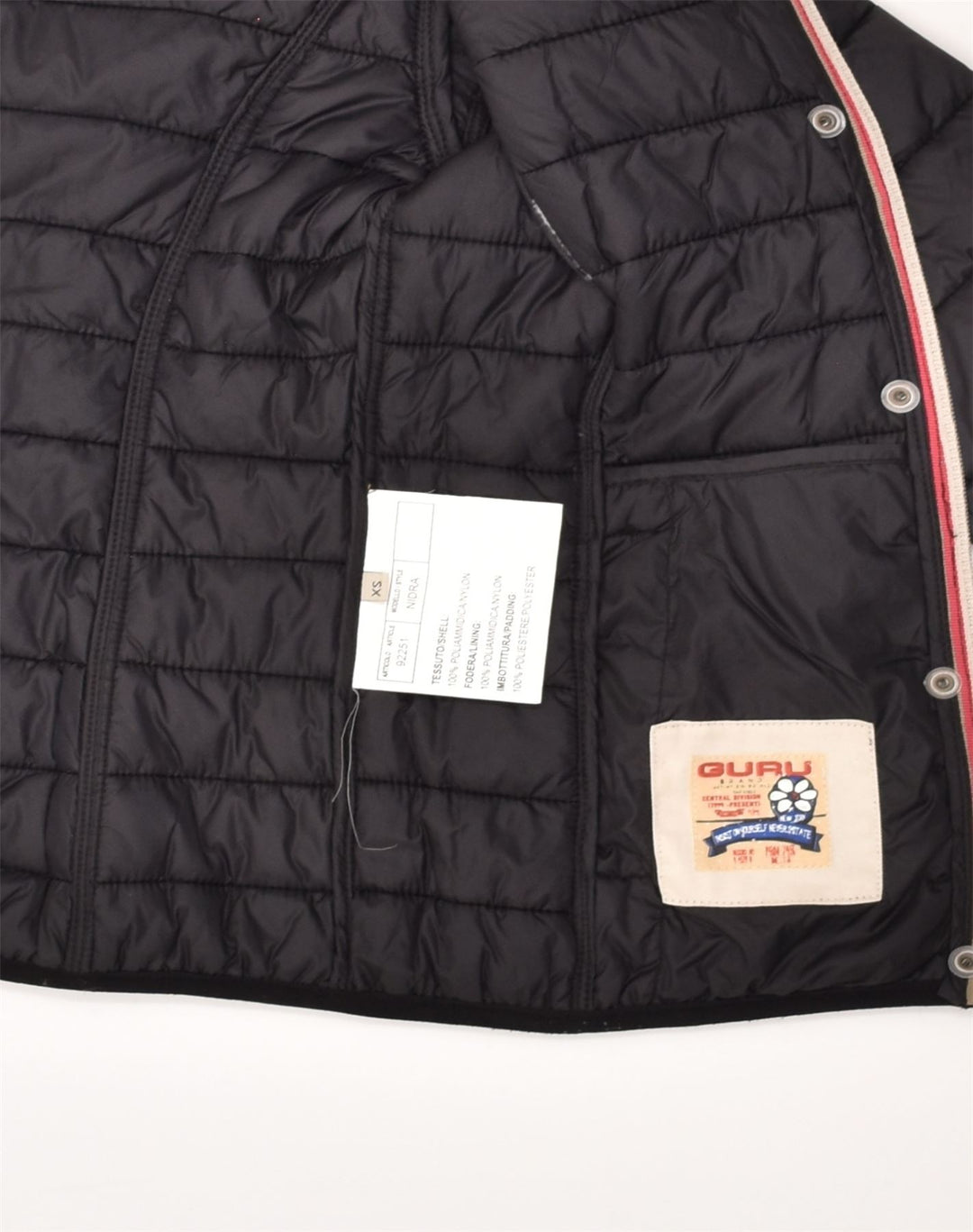 GURU Womens Hooded Padded Jacket UK 4 XS Black Polyamide | Vintage Guru | Thrift | Second-Hand Guru | Used Clothing | Messina Hembry 