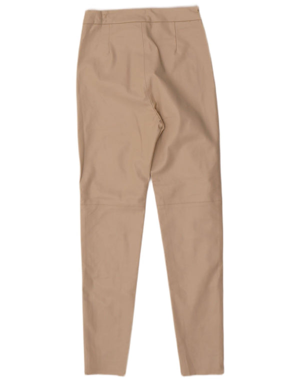 Leggings Zara da donna in ecopelle XS W24 L27 Beige in poliuretano