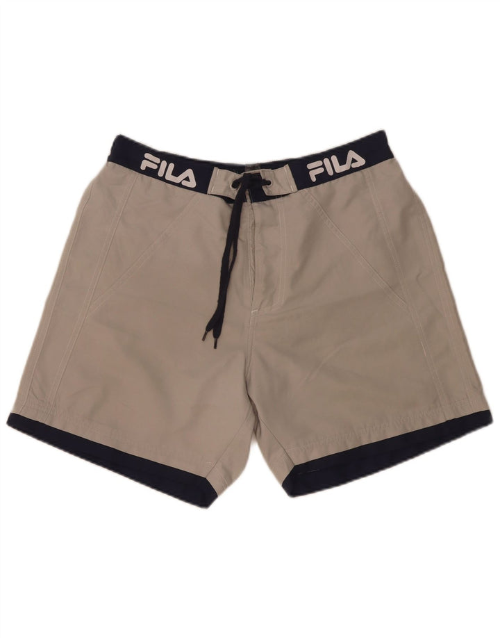 Fila Mens Graphic Swimming Shorts Medium  Grey Colourblock Polyester