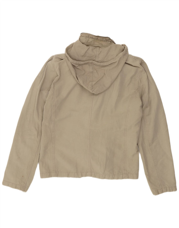 Armani Jeans Herren-Bomberjacke mit Kapuze, EU 50, mittelbeige Baumwolle