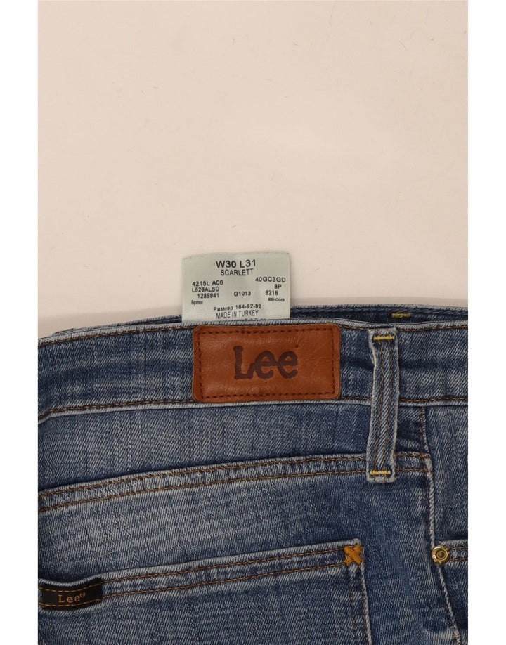 LEE Womens Scarlett Slim Jeans W30 L28 Blue Cotton