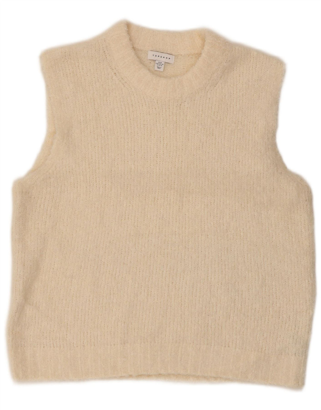 Topshop Womens Vest Tank Top UK 14 Medium Beige Polyester