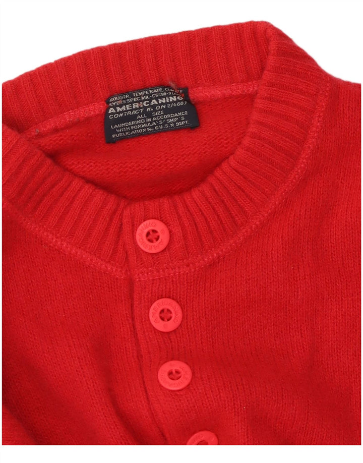 AMERICANINO Mens Graphic Crew Neck Jumper Sweater Large Red