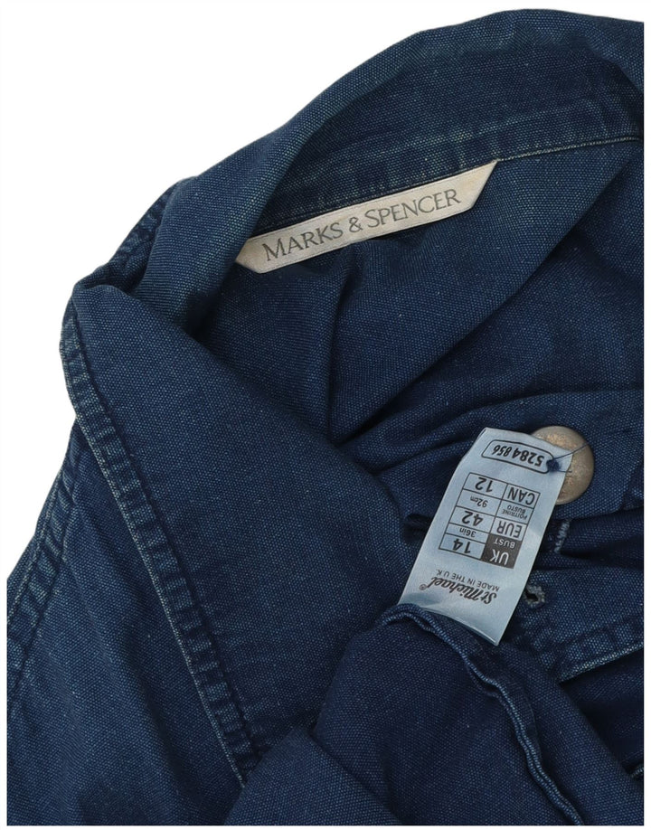 Marks & Spencer Dame denimjakke UK 14 Medium Blue Cotton