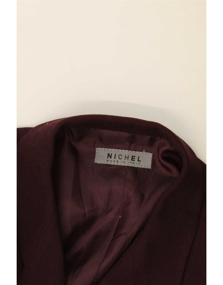 Vintage Damen 4-Knopf-Blazerjacke UK 12 Medium Burgund
