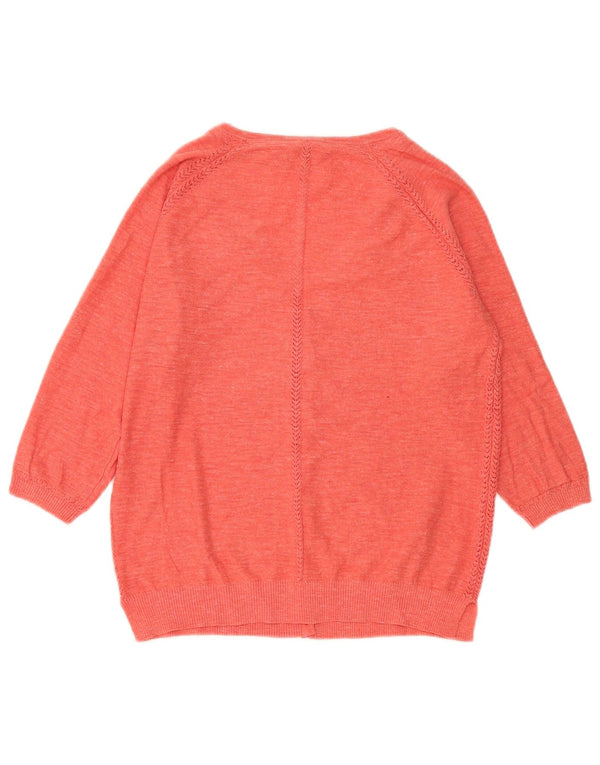Damski sweter rozpinany Fat Face z rękawem 3/4 UK 12, średni, różowy, nakrapiany