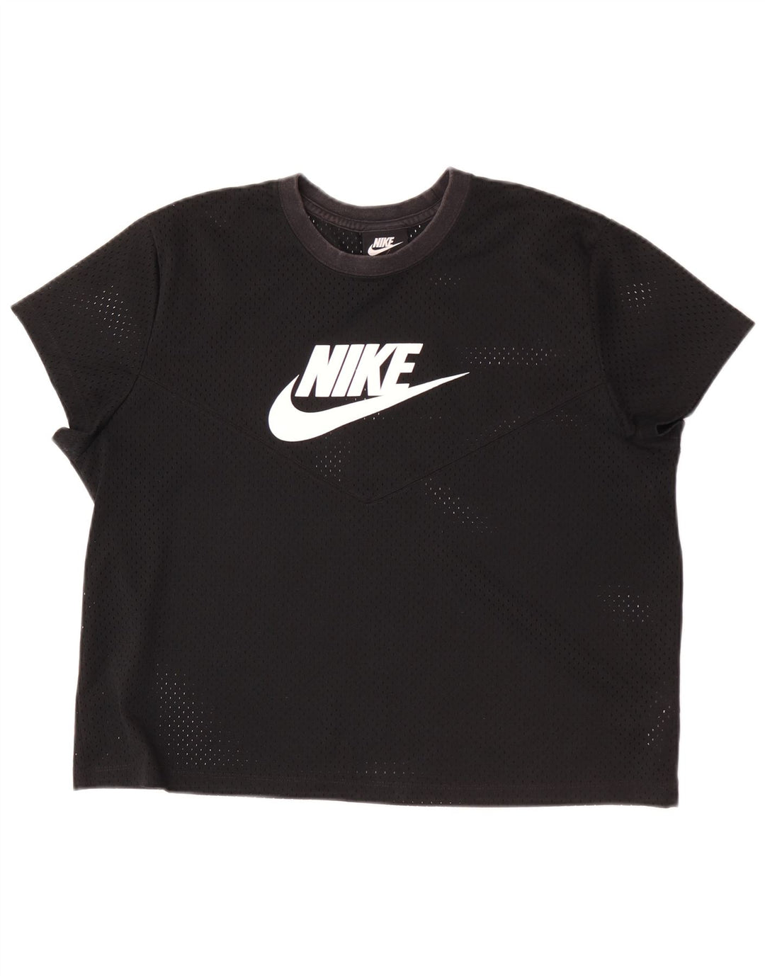 Nike Womens Graphic T-Shirt Top UK 18 XL Black Polyester