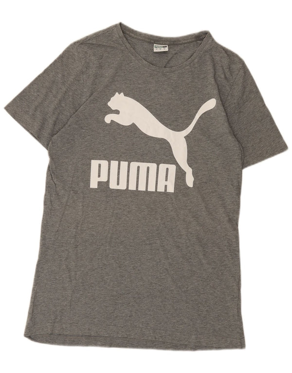 Puma Mens Graphic T-Shirt Top Medium Grey Flecked