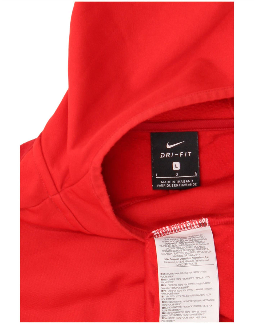 NIKE Mens Dri Fit Graphic Hoodie Jumper Large Red Polyester