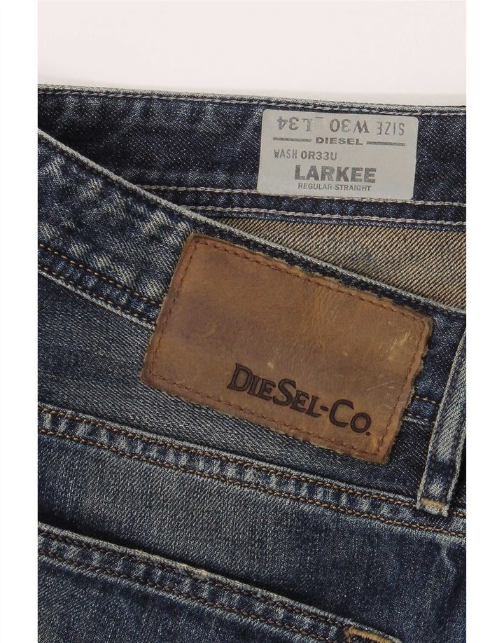 Diesel Mens Larkee Regular Straight Jeans W30 L34 Blue Cotton