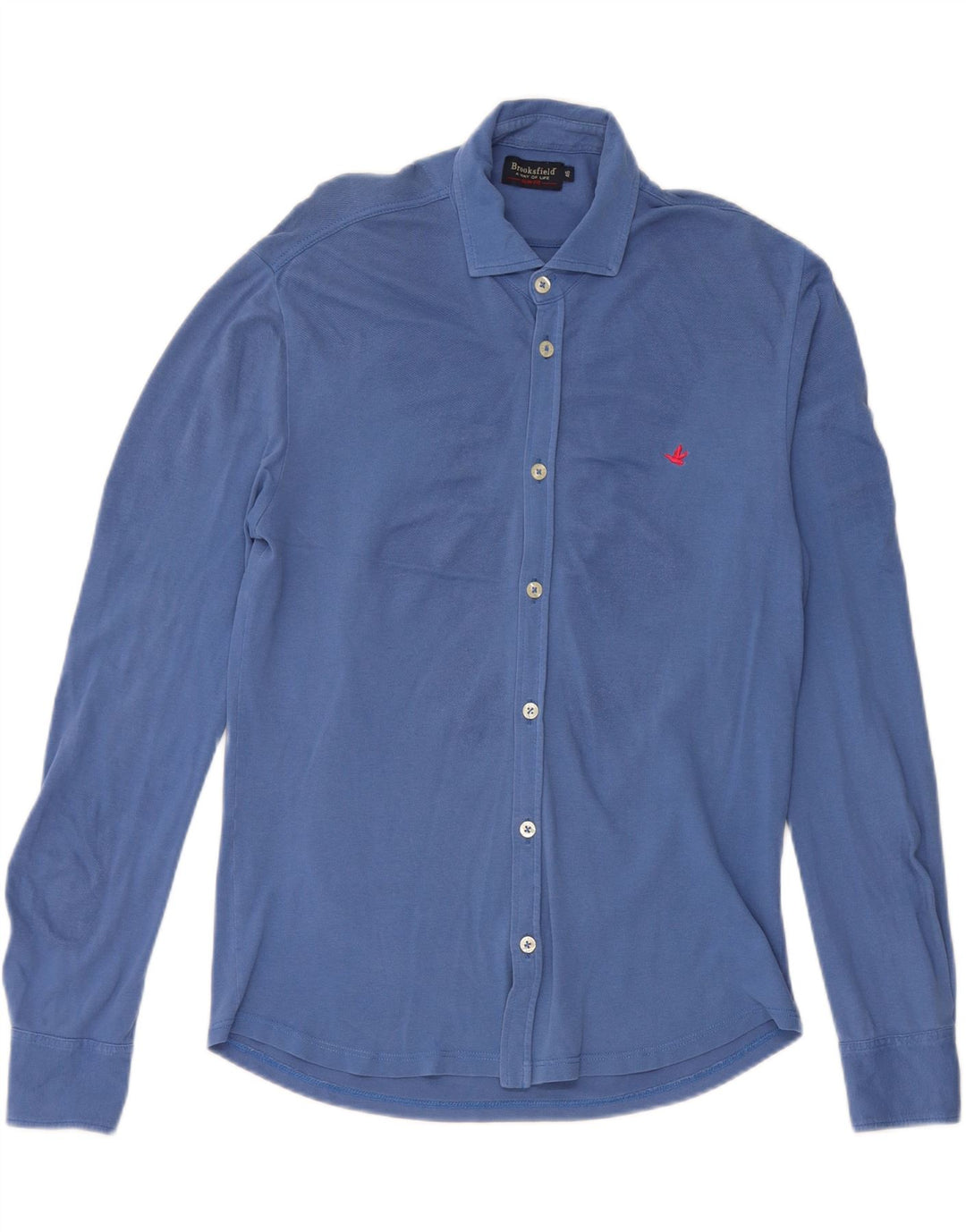 Brooksfield Herre Slim Fit Skjorte IT 46 Lille blå bomuld