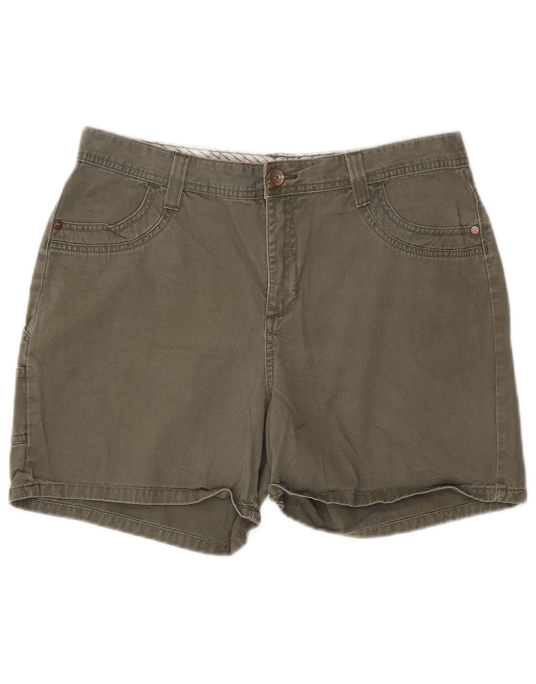 LEE Womens Cargo Shorts US 12 Large W32 Khaki Cotton