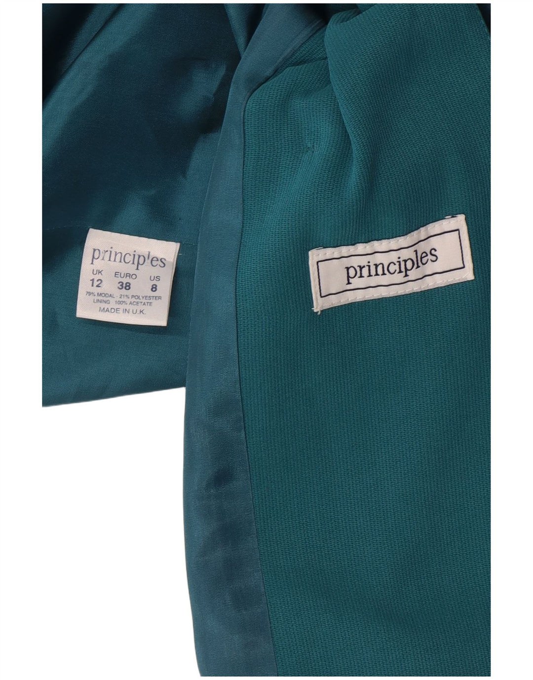 PRINCIPLES Womens Double Breasted Blazer Jacket UK 12 Medium Turquoise