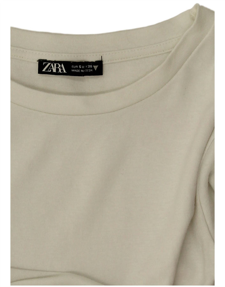 Langarm-Body von Zara für Damen, Gr. 8, gebrochenes Weiß