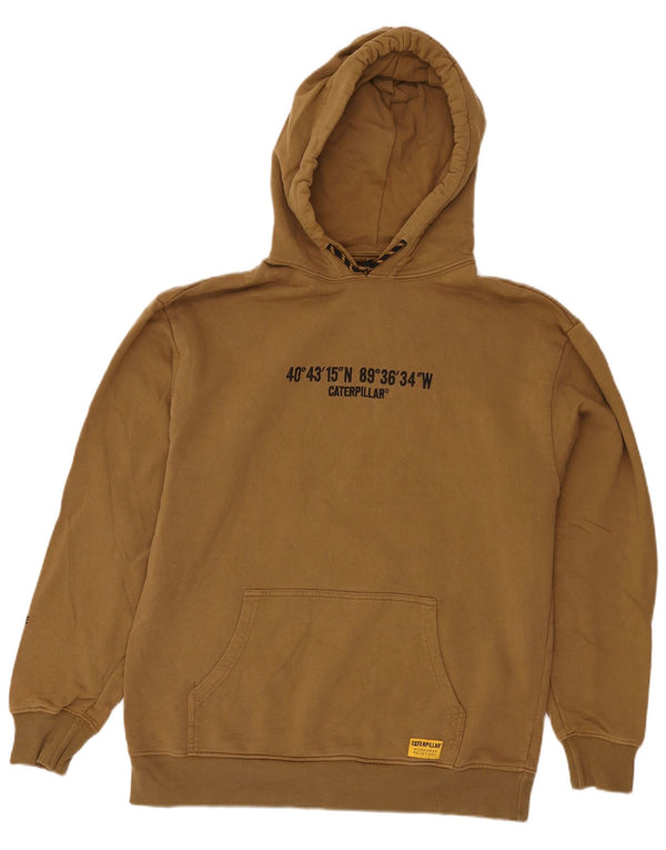 Caterpillar Mens Graphic kapucnis pulóver közepes khaki pamut