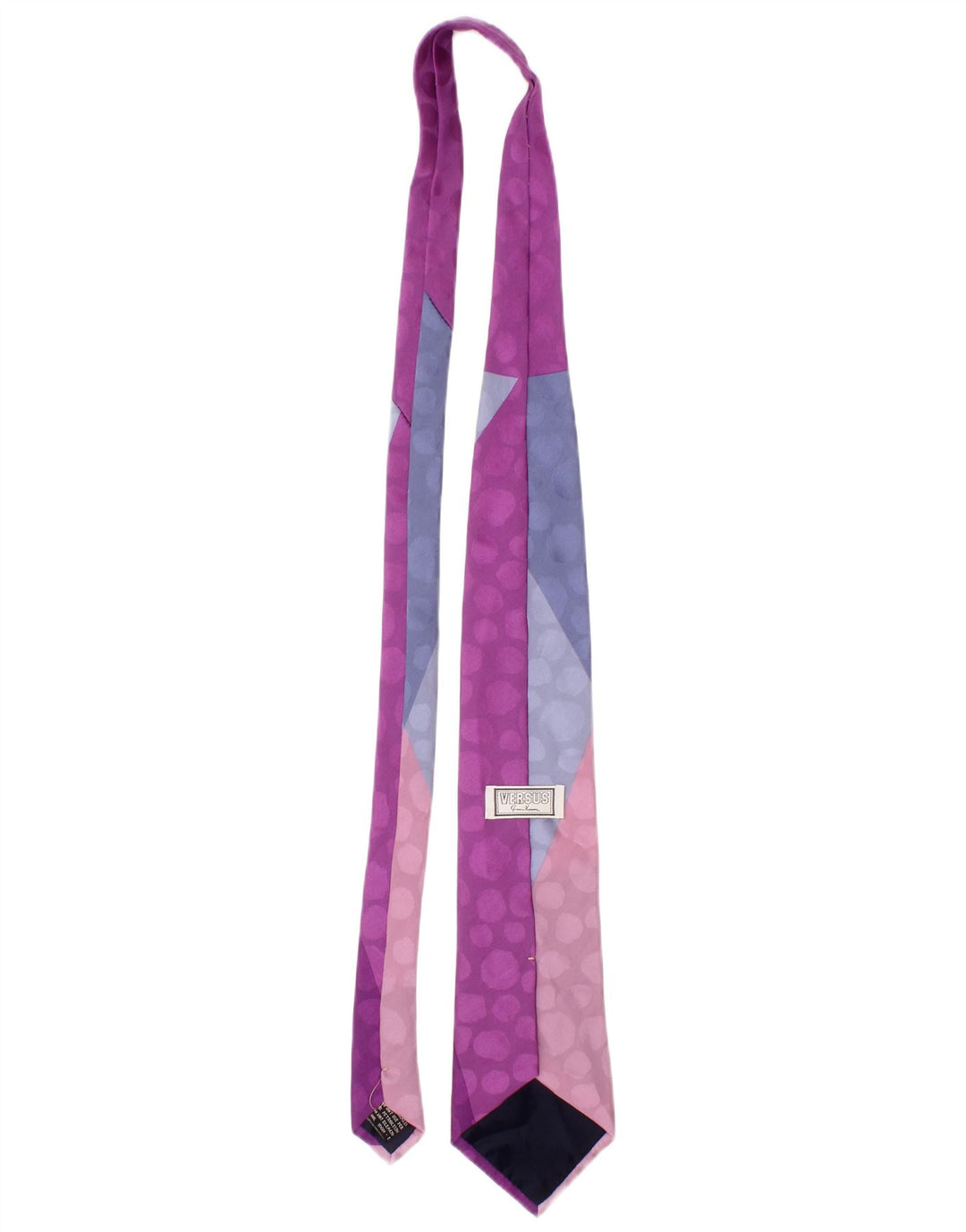 Versus By Gianni Versace Mens Tie One Size Purple Colourblock Silk Designer