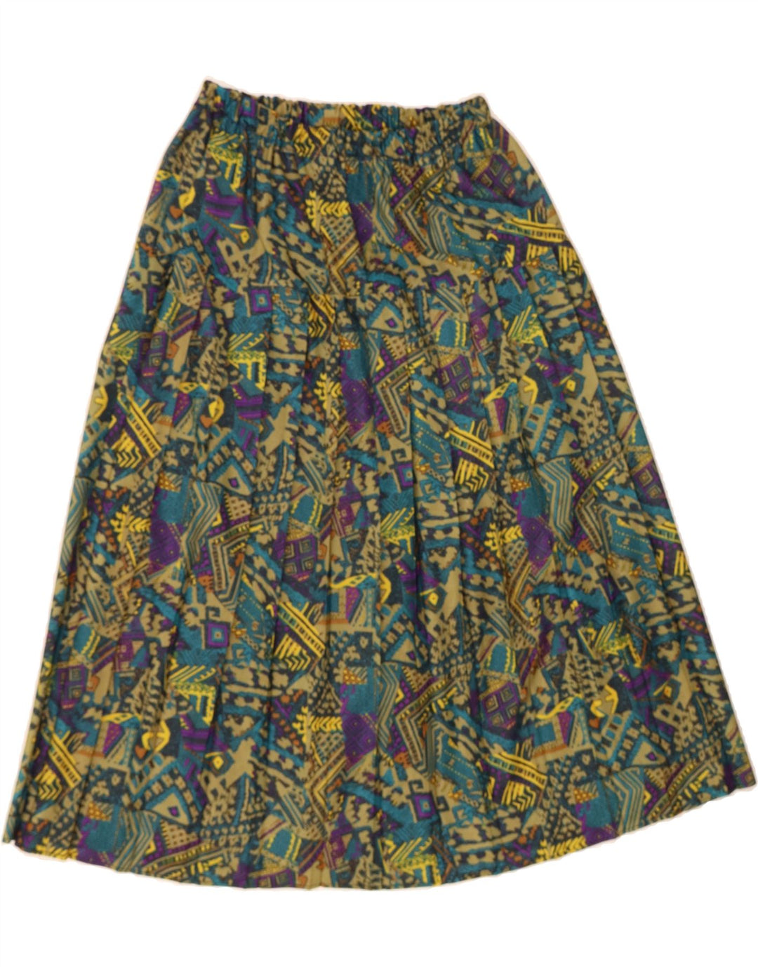 VINTAGE Womens A-Line Skirt UK 12 Medium W28  Multicoloured Geometric Vintage Vintage and Second-Hand Vintage from Messina Hembry 
